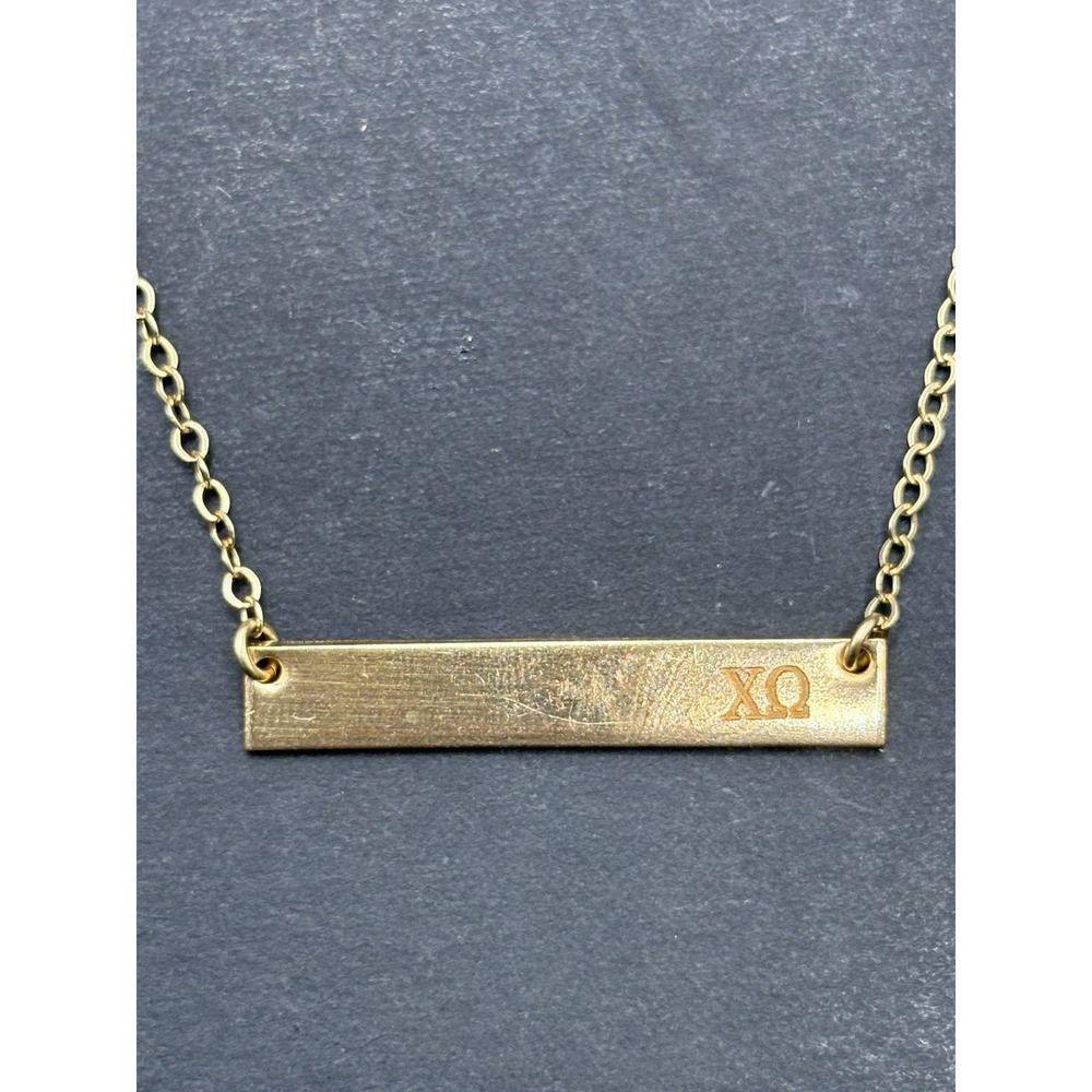18" Rose Sterling Silver Chi Omega Necklace 925 G17